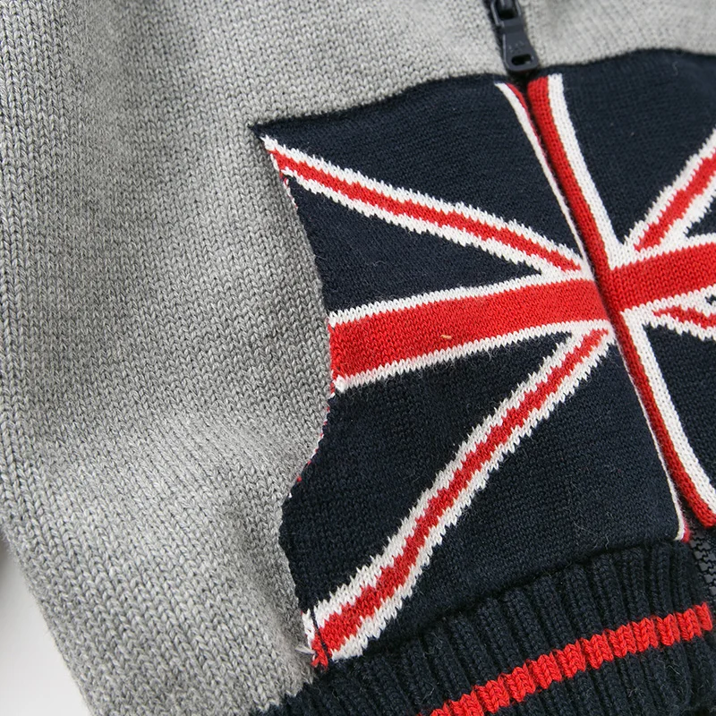 DB11456 dave bella autumn infant baby boys fashion zipper hooded cardigan kids toddler coat children cute knitted sweater | Мать и