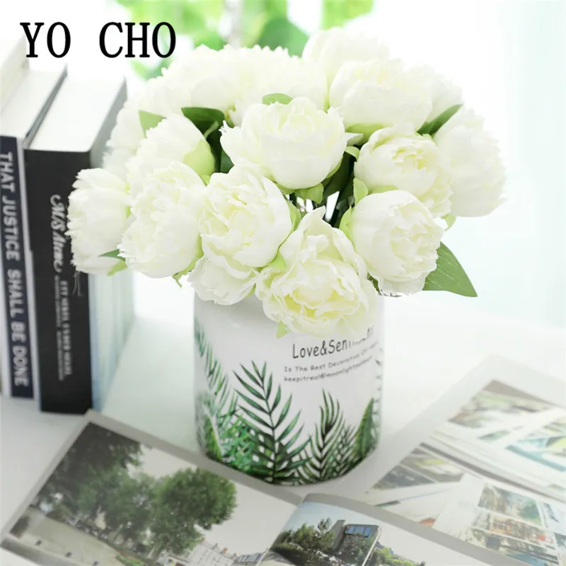 

6 Heads Peony DIY Party Decoration Silk Artificial Flowers Peony Bud Wedding Fake Flowers Festival Supply Home Decoror Flowers