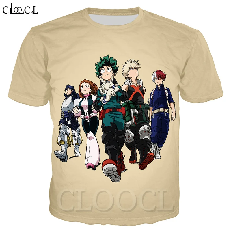 Летняя мужская футболка CLOOCL с 3D принтом японского аниме Моя геройская академия