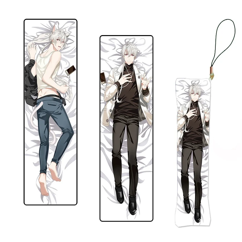 

Mystic Messenger Anime Key Chain Key Holder 707 Han Zen Mini Dakimakura BL Pillow Cosplay Pendants Custom Keychain Phone Strap