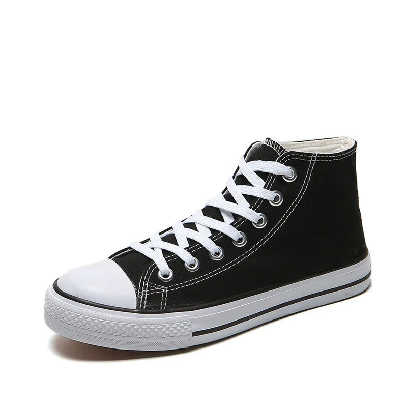 

The Spring And Autumn Period And The New High Canvas Shoes Men's Shoes To Help Couples Basic Vulcanized Shoes