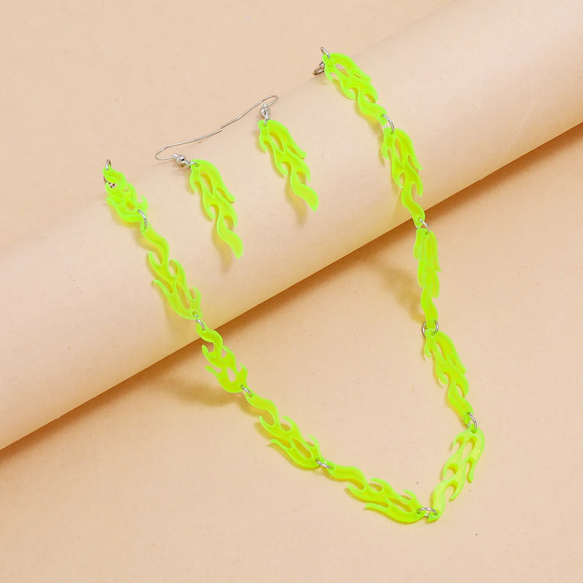 Новые модные ювелирные изделия с акриловым Флуоресцентный Желтый Пламя Искра