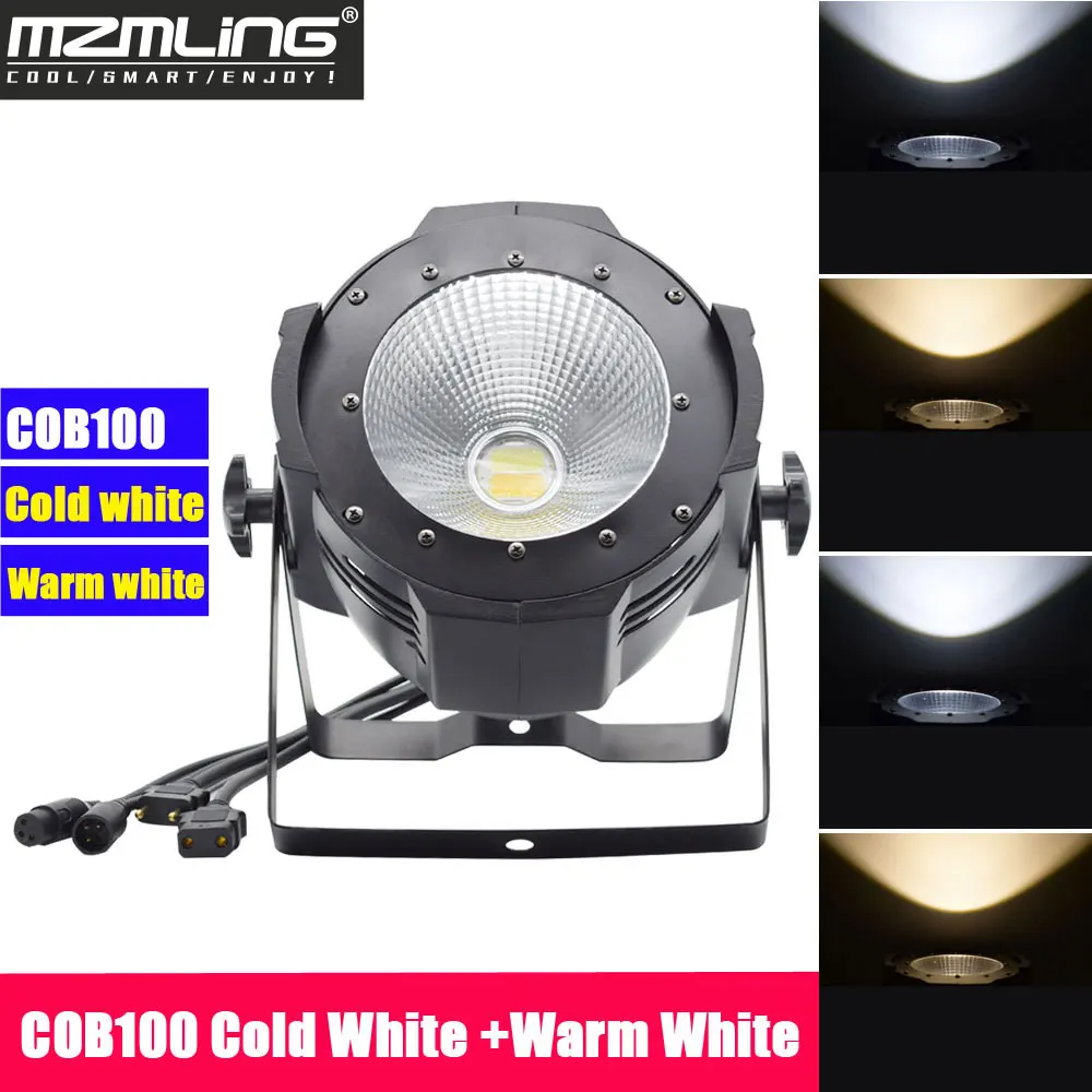 4 шт./лот DMX512 COB100 холодный белый + теплый свет светодиодный прожектор Par Led
