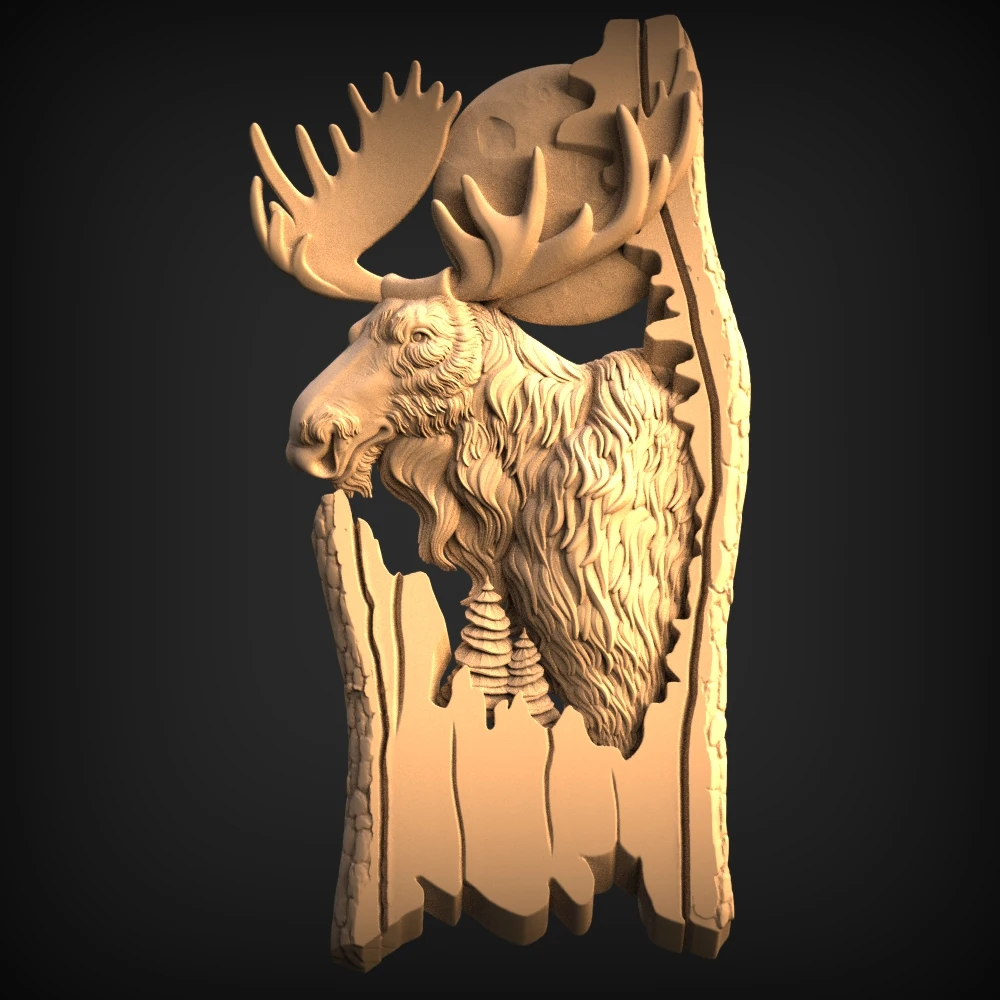 6 шт лесные животные 3d STL модель для ЧПУ 3D принтер волк _ медведь Зубр Олень рельеф