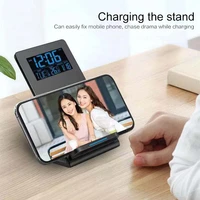 Desktop Wireless Charging Stand Mobile Phone Holder Time Temperature Alarm Clock Wireless Charging hot sales