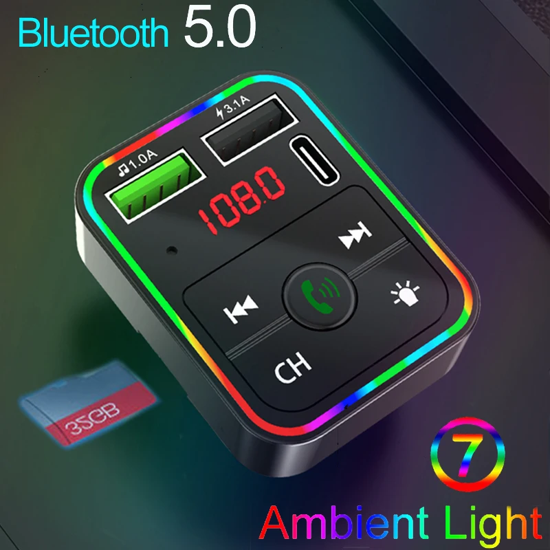 3.1A зарядных порта USB для автомобиля Зарядное устройство PD 18 Вт Тип C с Bluetooth 5 0 fm