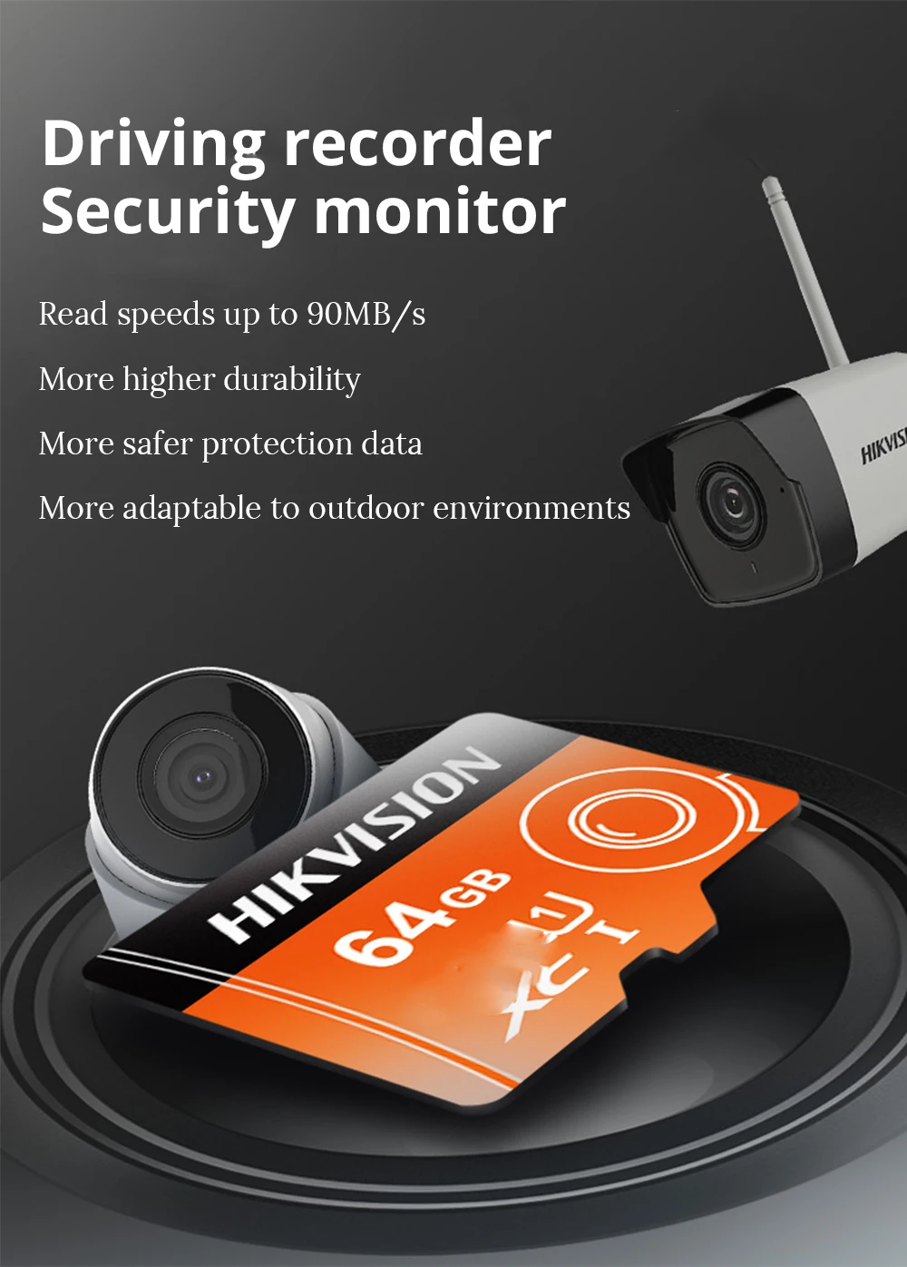 HIKVISION sd-карта 256 ГБ 128 ГБ 32 ГБ 64 Гб v30 карта памяти для ip-камеры наблюдения картао де Мемория большой емкости мини TF карта