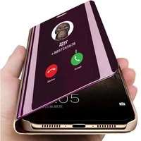 Luxury Mirror Flip Stand Case For iPhone Plus Clear View Smart Cover For iPhone max Shockproof Cases Shell
