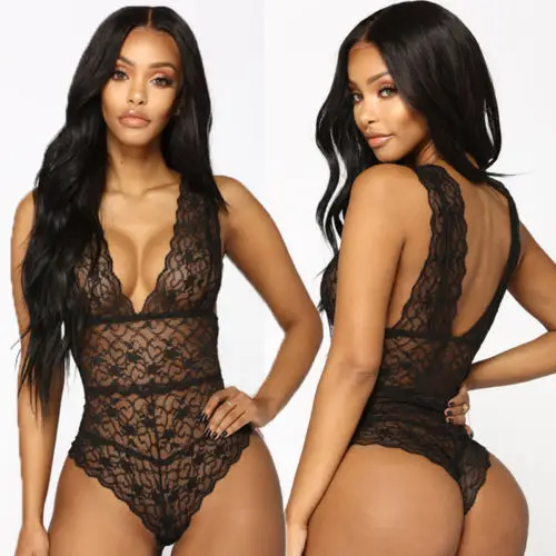 

Женский сексуальный комплект нижнего белья, черные кружевные сексуальные эротические костюмы с V-образным вырезом, женское нижнее белье, эк...