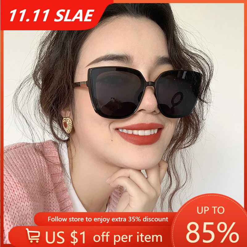 

Oversized Sunglasses Women Big Frame Retro Vintage Cat Eye Sun Glasses Luxury Female Shades Black Sunglass Eyewear gafas de sol