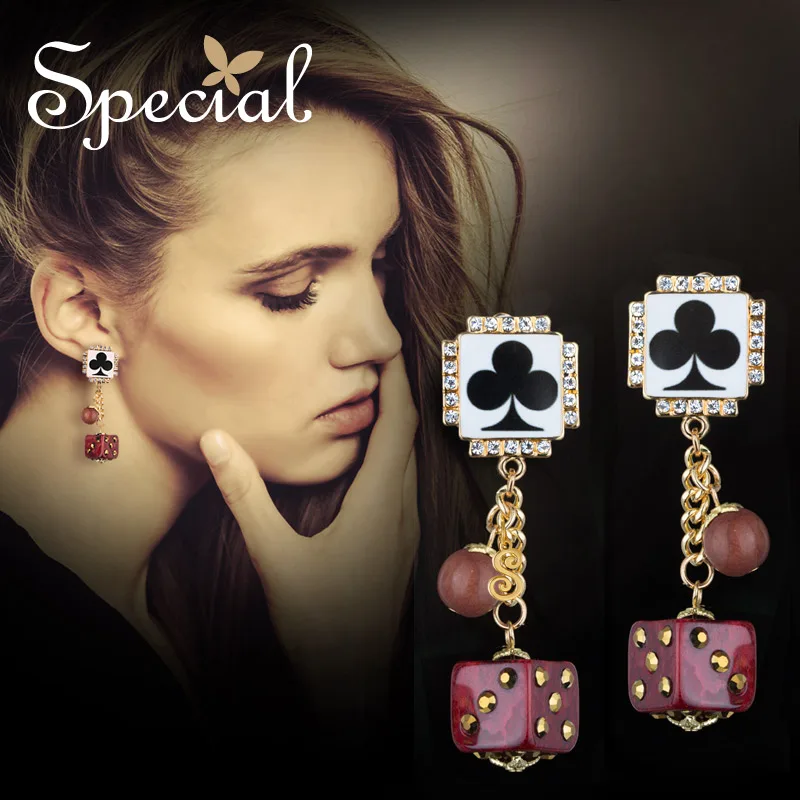 Специальные Новые Модные трендовые длинные серьги игральные кости для клубов