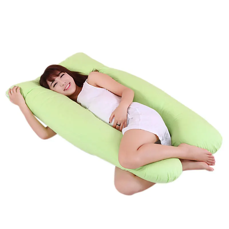 Sleeping Support Pillow Cover For Pregnant Women Body Cotton U Shape Maternity Sleepers cover (do not include core ) |