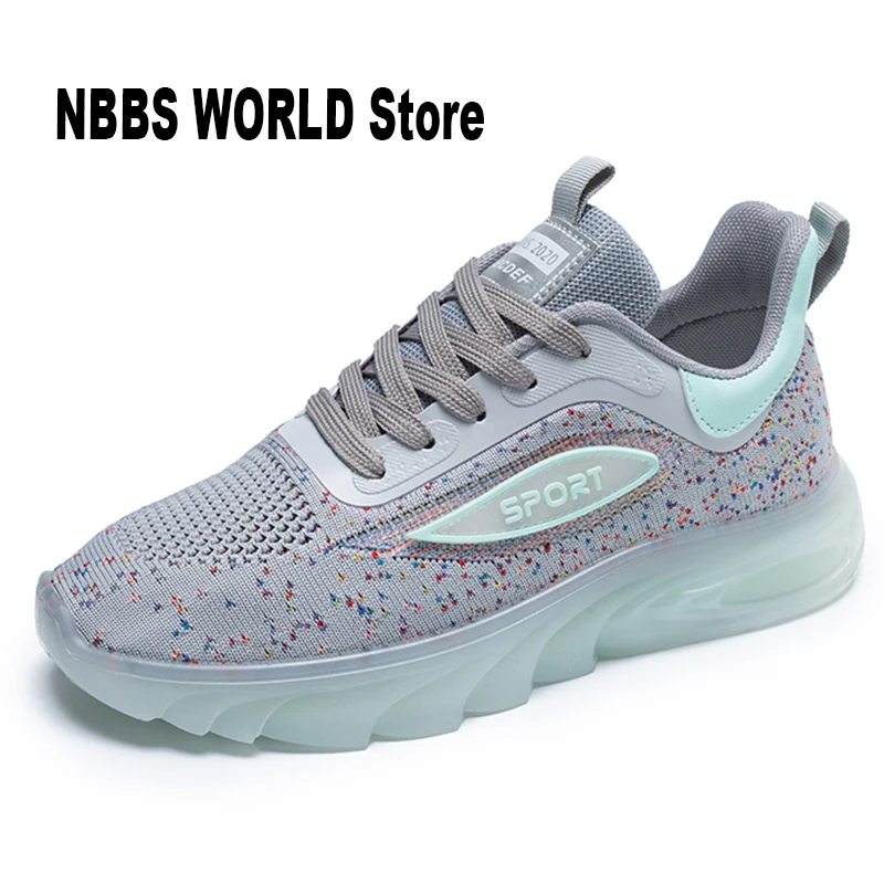 

Women Vulcanized Shoes, Fashion 2021 Casual White Sports Lace Up Thick Bottom Breathable Mesh Summer, High Heels Sneakers