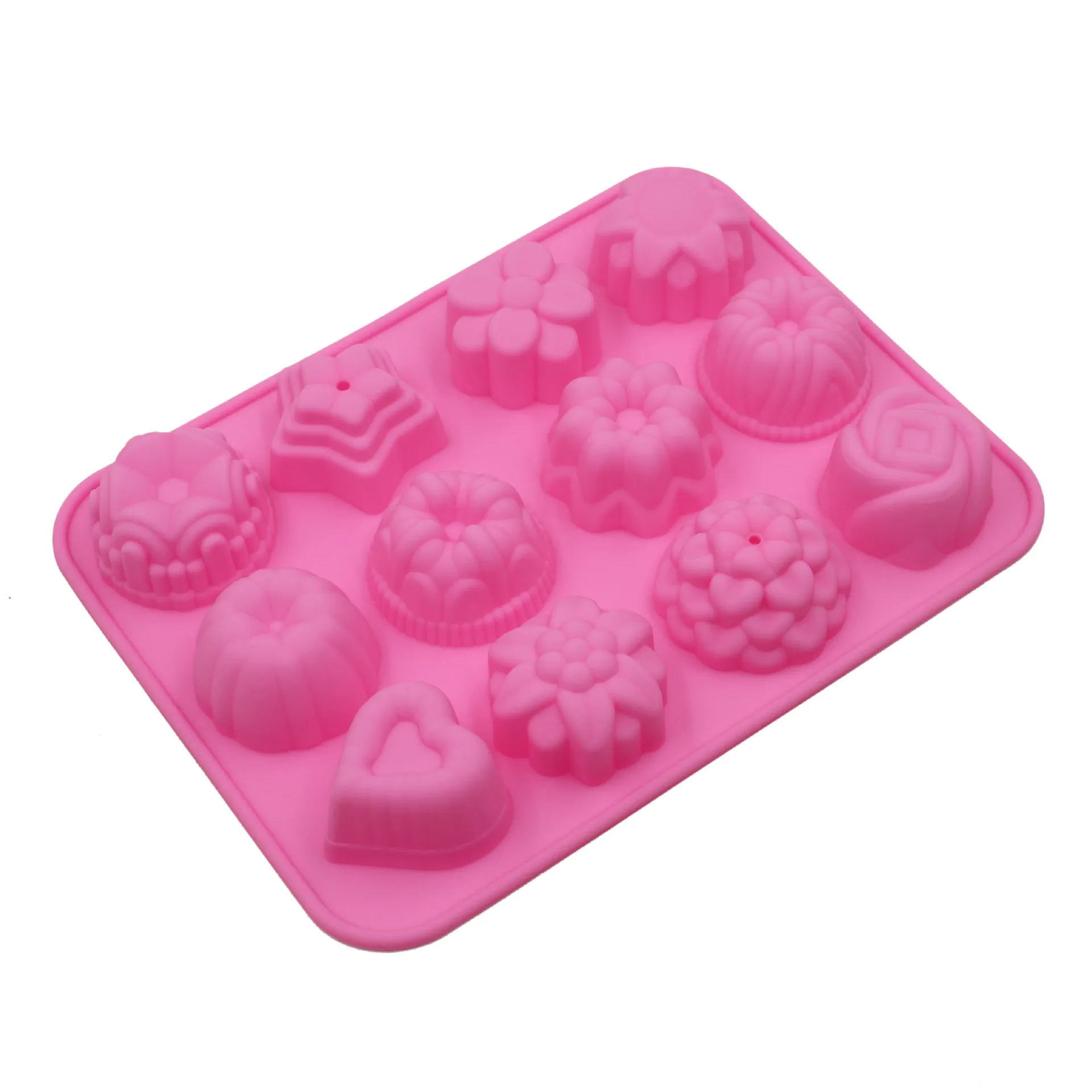 12-полость цветы острые силиконовые формы для торта мини торт шоколадные