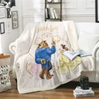 Одеяло из флиса с изображением красавицы и чудовища из мультфильма Дисней, покрывала для кровати, дивана, для девочек, детский подарок