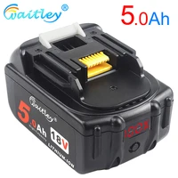 waitley bl1850 18v 5 0ah replacement battery for makita power tool 5000mah bl1840 bl1860 battery with led power display 18 v 5a