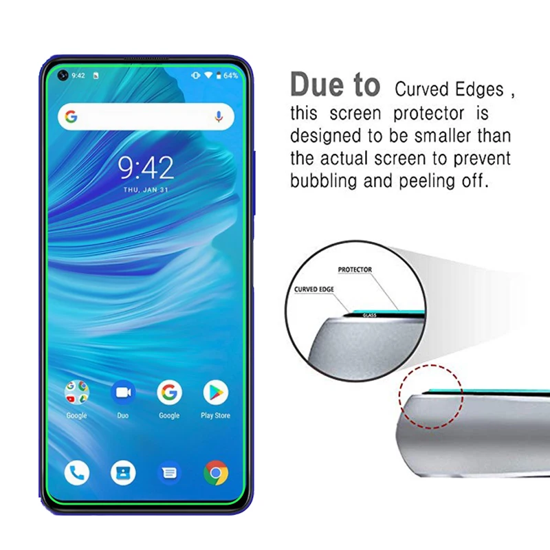 9H прозрачное стекло Защита экрана для Umidigi F2 6 53 &quot Передняя пленка