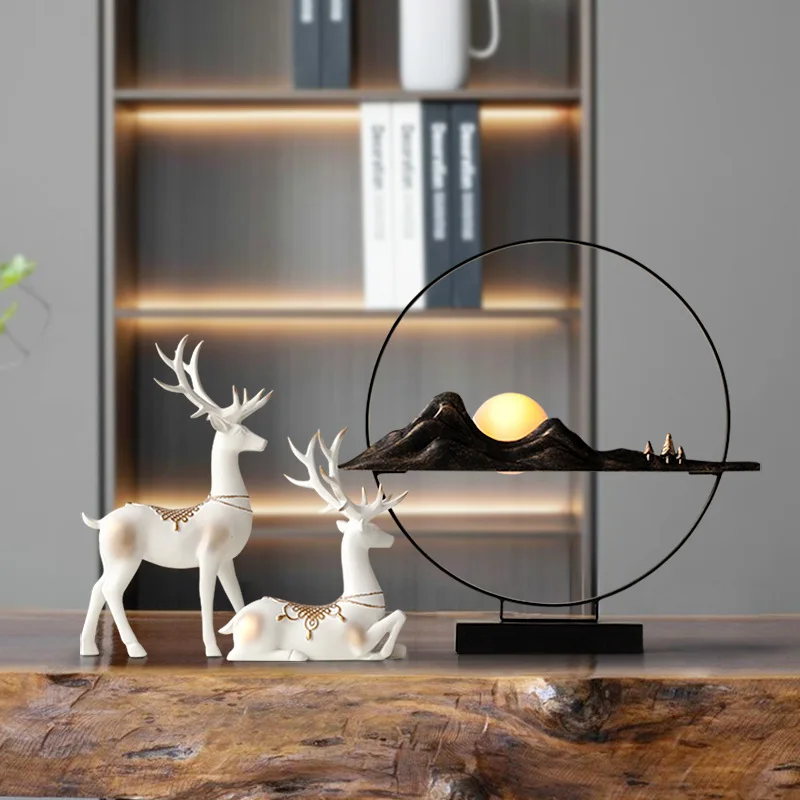 Новинка статуэтки для украшения оленя домашний декор статуи из смолы скульптура