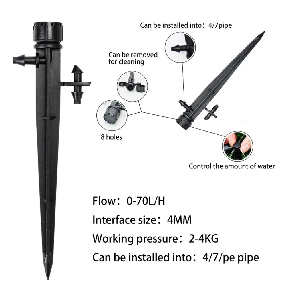 Регулируемый 8 Выход Micro барботер спринклерное Капельное орошение излучатель