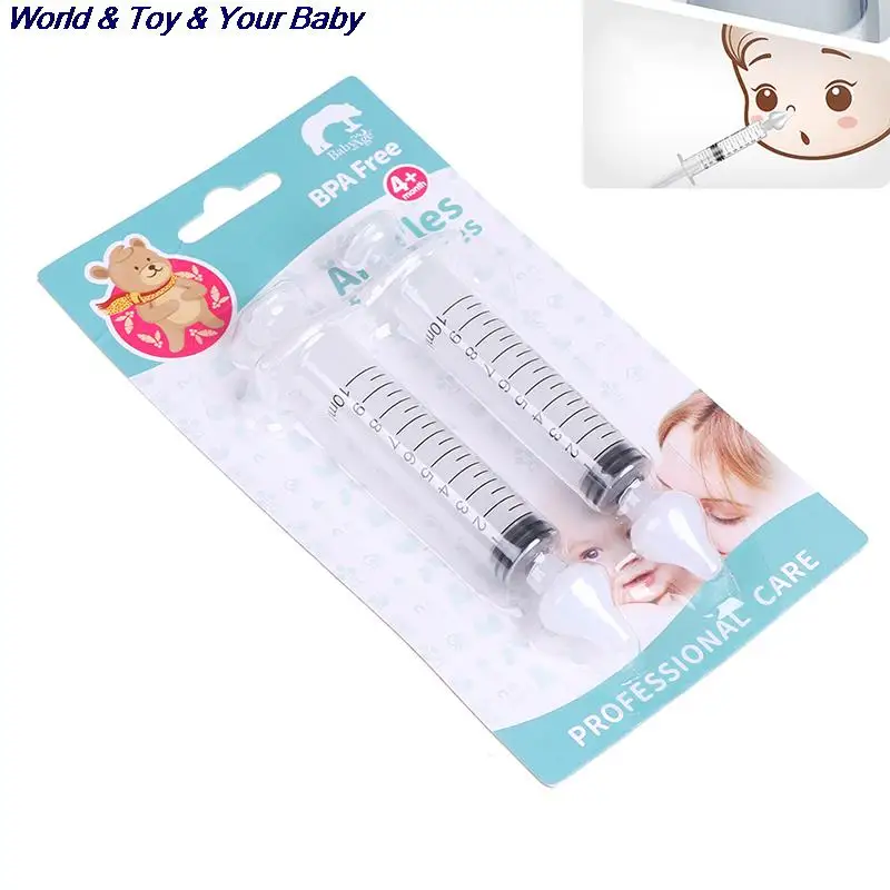 2pc 10ml Professional Syringe Nasal Irrigator With Syringes For Baby Infant Safe Cleaner Newborns Infants Nose | Мать и ребенок