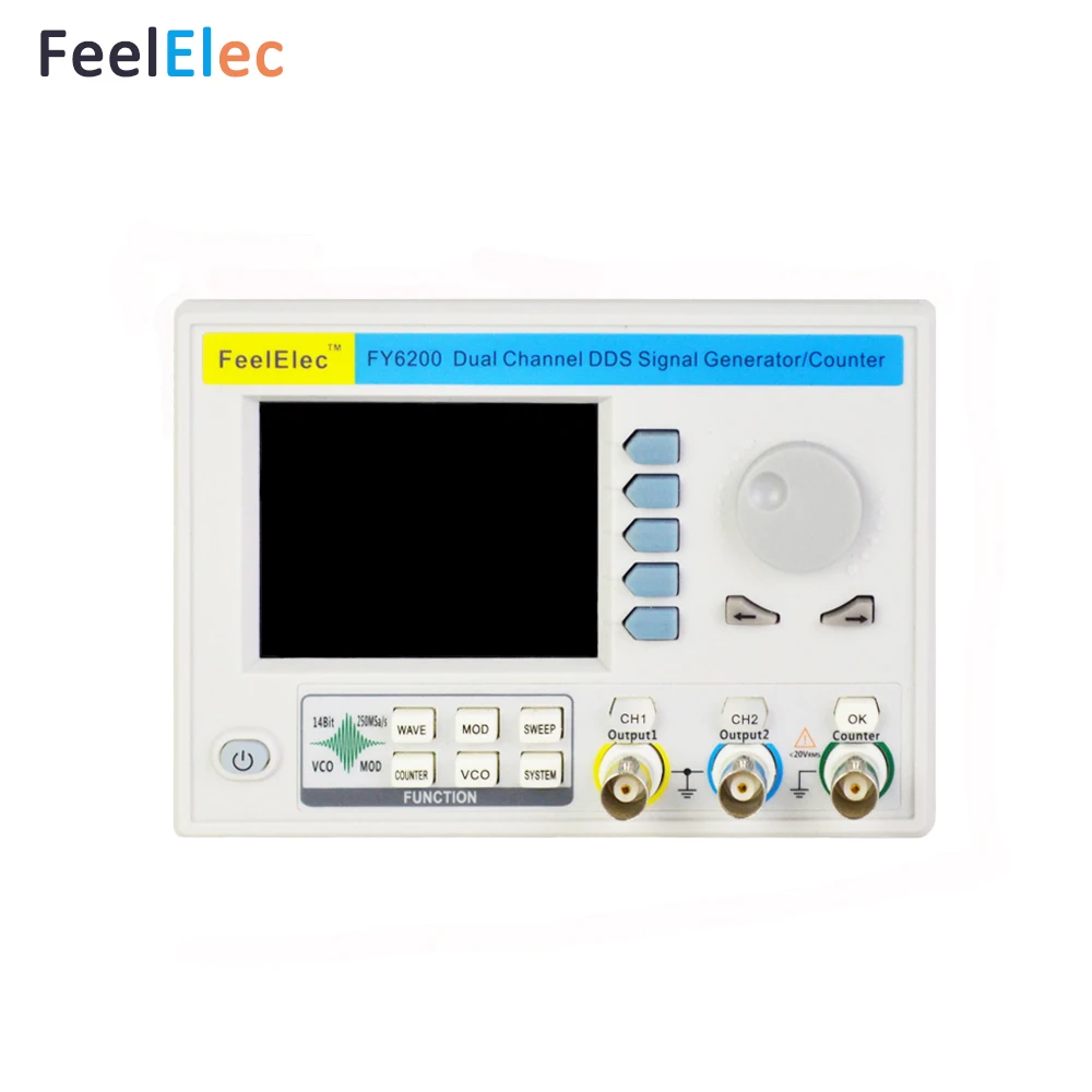 FeelElec FY6200 50M двухканальная функция произвольной формы сигнала DDS частота счетная