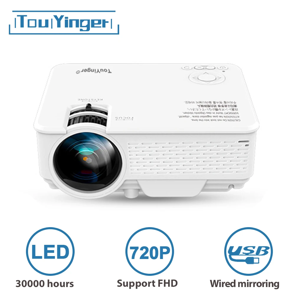 TouYinger мини светодиодный проектор M4 Plus 720P поддержка Full HD видео для домашнего