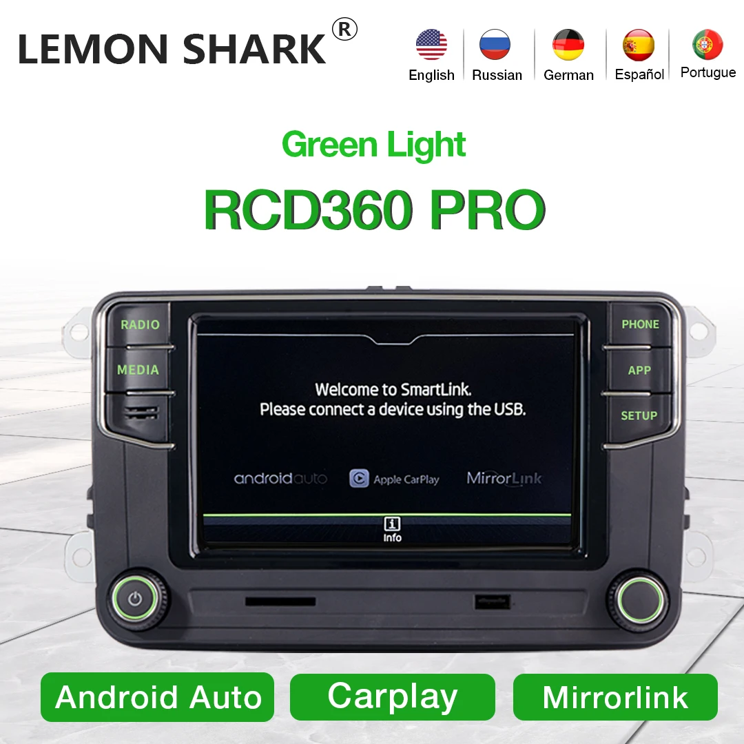 LEMON SHARK RCD360 PRO зеленый светильник автомобильное радио MIB Android авто Carplay навигация