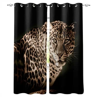 animal leopard black blackout curtains for living room bedroom window treatment blinds drapes kitchen curtains