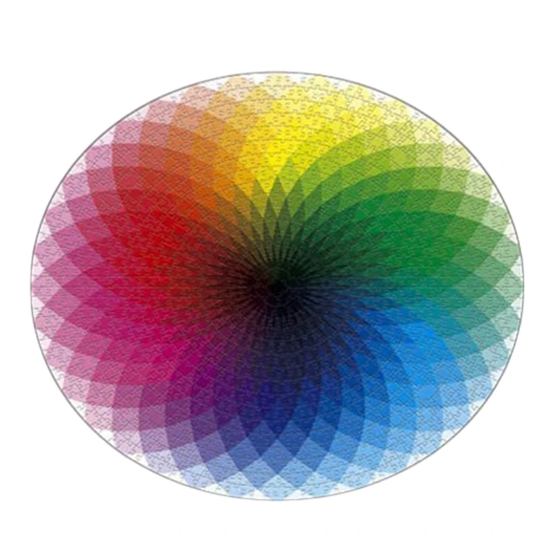 

1 комплект из 1000 круглых пазлов для взрослых и подростков, развивающие игрушки для декомпрессии, тысячи цветов радуги