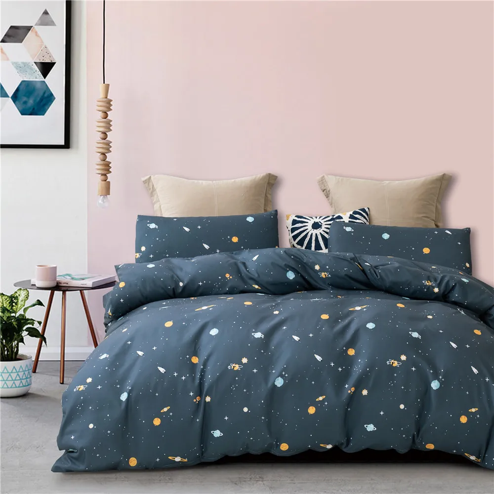

Cartoon Planet Star Cute Kids Kawaii Comforter Bedding Set Children Fashion King Queen Twin Size Bed Linen Duvet Cover Sets Gift