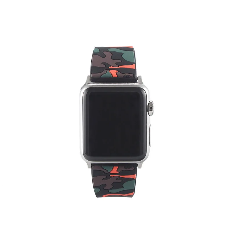 Силиконовый спортивный ремешок fohuas Camo 38 мм для Apple Watch, аксессуары для наручных часов, сменный Браслет 42 мм, серия 1, серия 2