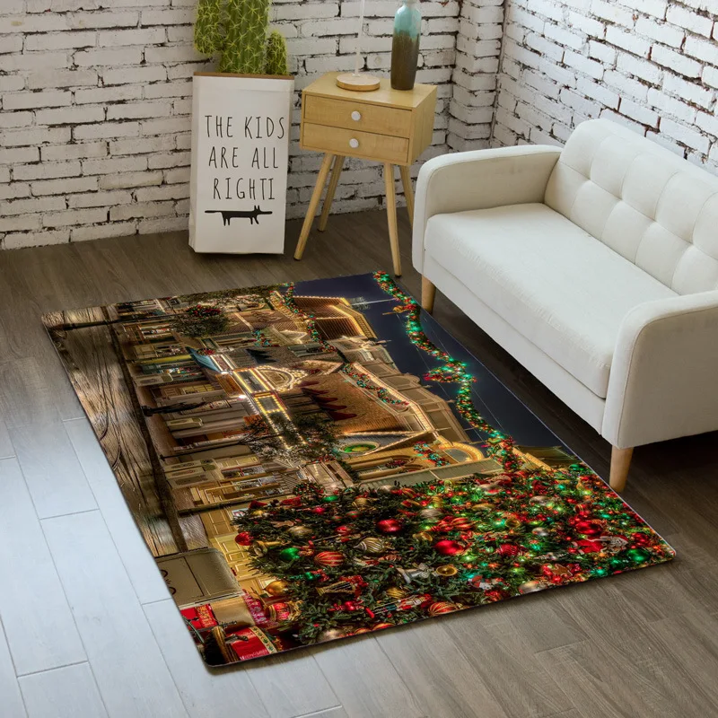 christmas 3d rug living room carpet bedroom kids play mat soft flannel santa tree home decor kitchen floor area rug doormat free global shipping