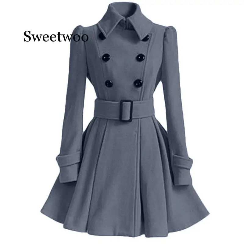 2020 модное осенне-зимнее пальто женские тонкие винтажные двубортные куртки