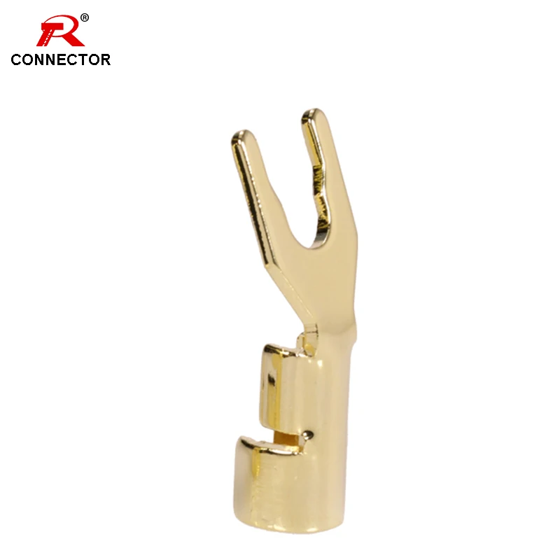 Спикер типа банан с разъемом лопатка Y образной вилкой позолоченный переходник