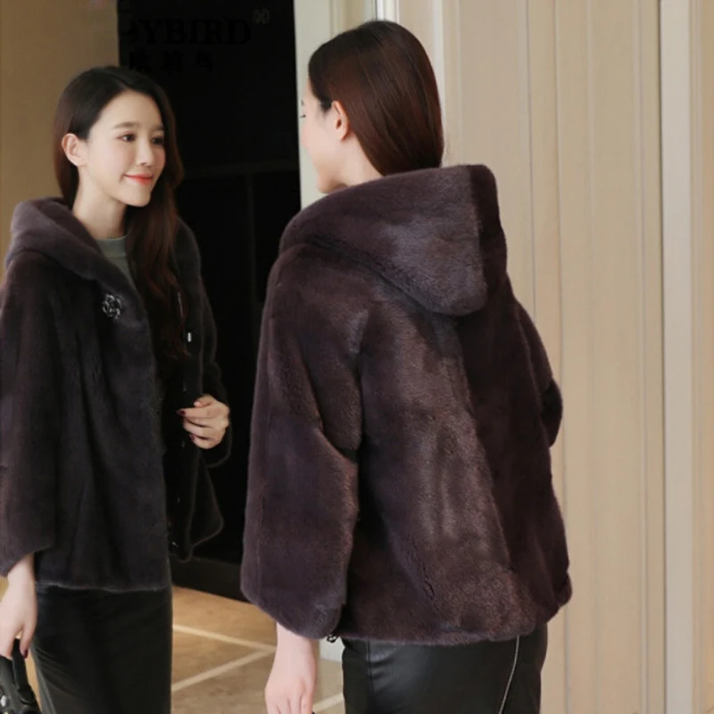 Женское Норковое Пальто повседневная короткая зимняя куртка с - Цена: 2059.53