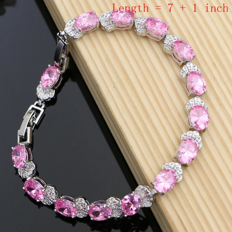 Обезьяна 925 стерлингового серебра ювелирные наборы розовый топаз драгоценный