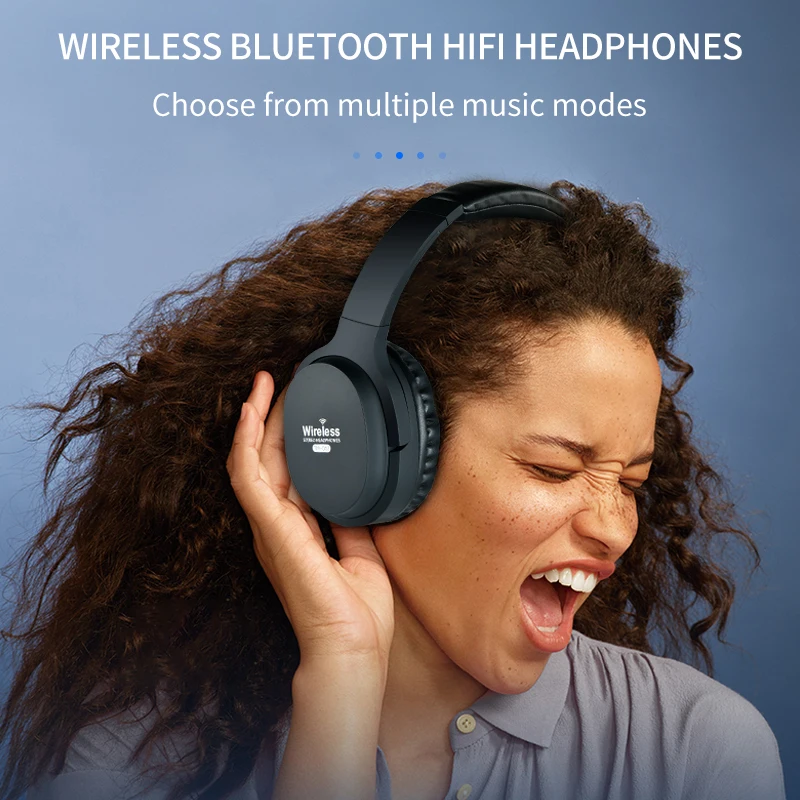 Беспроводная гарнитура Bluetooth 5 0 Складная с микрофоном HiFi Поддержка TF / FM