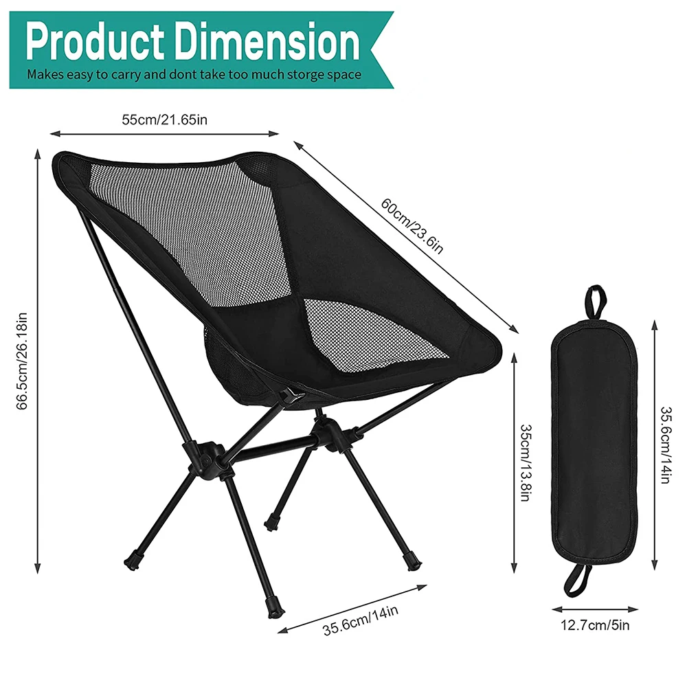 Travel Folding Chair Outdoor Camping Portable Beach Hiking Picnic Seat Fishing Tools Superhard High Load | Спорт и развлечения