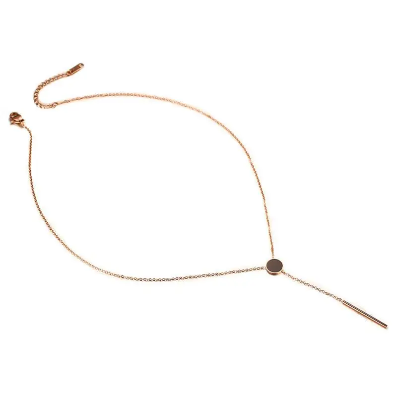 

FXM stainless steel necklace popular lady 8mm round shape gold color lover gift women The Republic of Korea style