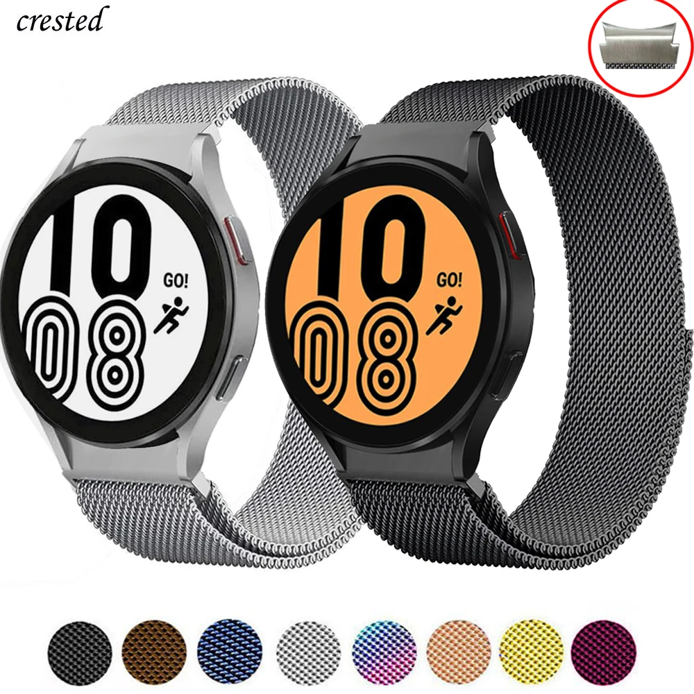 

Magnetic Strap For Samsung Galaxy Watch 4 44mm 40mm No Gaps Curved end Metal belt Bracelet Galaxy Watch 4 Classic 46mm 42mm Band
