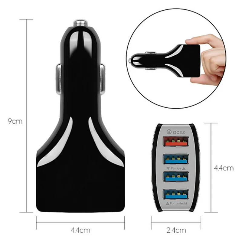 

QC3.0 Quick Phone Charge Adapter 4 Port USB Car Charger Fast Smart Charging Car Interior Accessories
