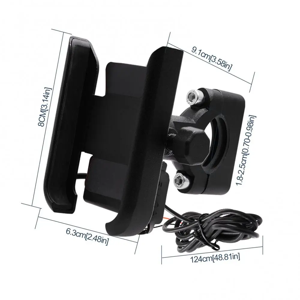 

80% Dropshipping!! CS-856C 360-Degree Rotating Motorcycle Phone Holder Stand with USB Charging Port