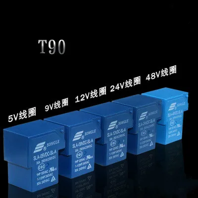 5 шт. Мощность реле SLA-05VDC-SL-A SLA-12VDC-SL-A SLA-24VDC-SL-A SLA-48VDC-SL-A 5V 12V 24V 48V 30A 5PIN T90 |