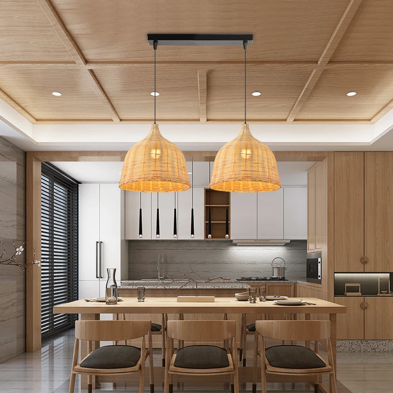 Креативная люстра-абажур из ротанга арт-подвесные светильники в стиле ретро лофт