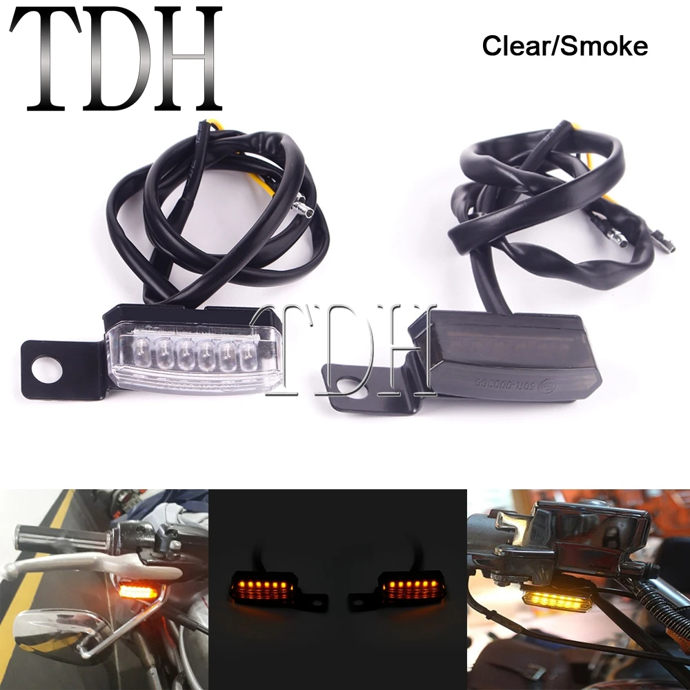 

Clear/дым 12V Emark указателя поворота для спереди и сзади Светодиодный проблесковый маячок мигалка гоночный велосипед, способный преодолевать Б...