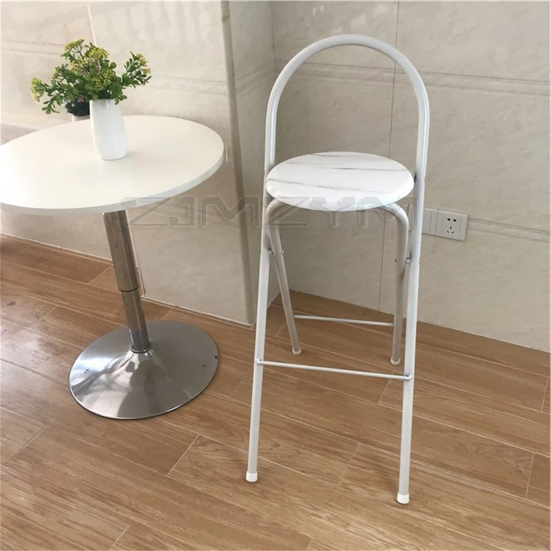 Складной стул высотой 75 см со стальными ножками спинкой с дугой барный