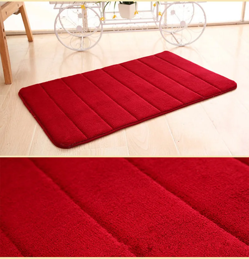 

Thick Coral Suede Slow Rebound Memory Foam Absorbent Mat Bathroom Bedroom Non-slip Foot Mat Bathroom Carpet Shower Mats