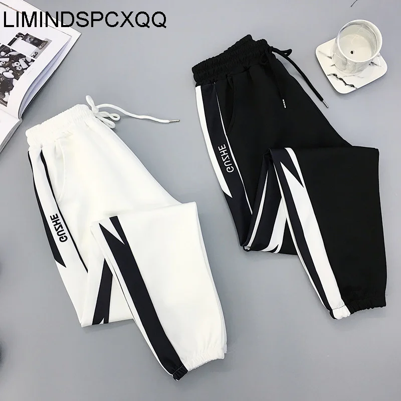 Осенние спортивные женские брюки в стиле хип-хоп свободные брюки-карго Харадзюку