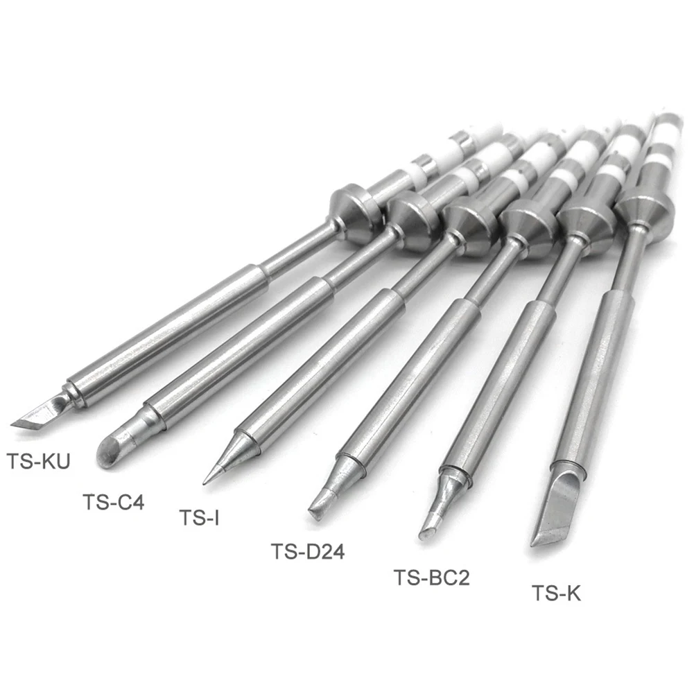

7pcs/set TS100 Various Models Welding Stainless Steel Mini Power Tool Easy Install High Temperature Resistant Soldering Iron Tip