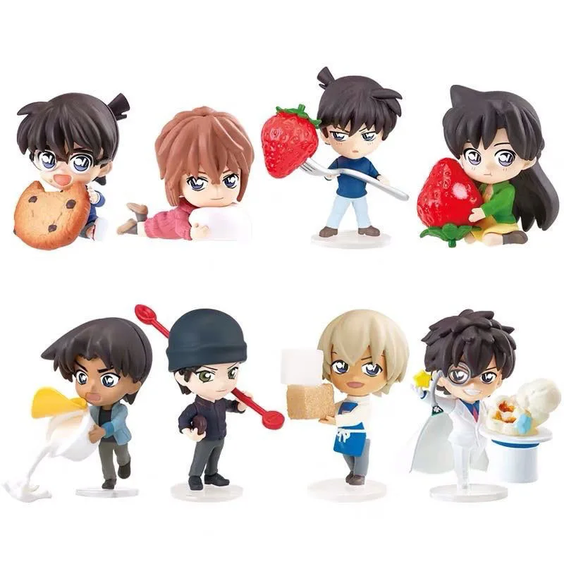 

Detective Conan Figures Shinichi Kudo Ran Mouri Heiji Hattori Ai Haibara Bourbon Furuya Rei Akai Shuuichi Model Blind Box Toys